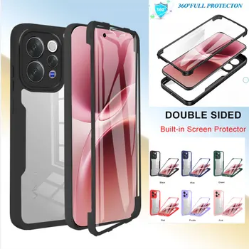 Custodia Protettiva Completa 360 in Acrilico Trasparente per VIVO V70 V70Elite, Cover Trasparente Antiurto con Protezione Schermo Integrata per VIVO S50 V70 Elite