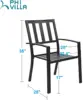PHI VILLA Wrought Iron Patio Dining Chairs Portable Black Set of 4 Stackable Indoor Outdoor Bistro Deck Metal Support 300 Lbs 3