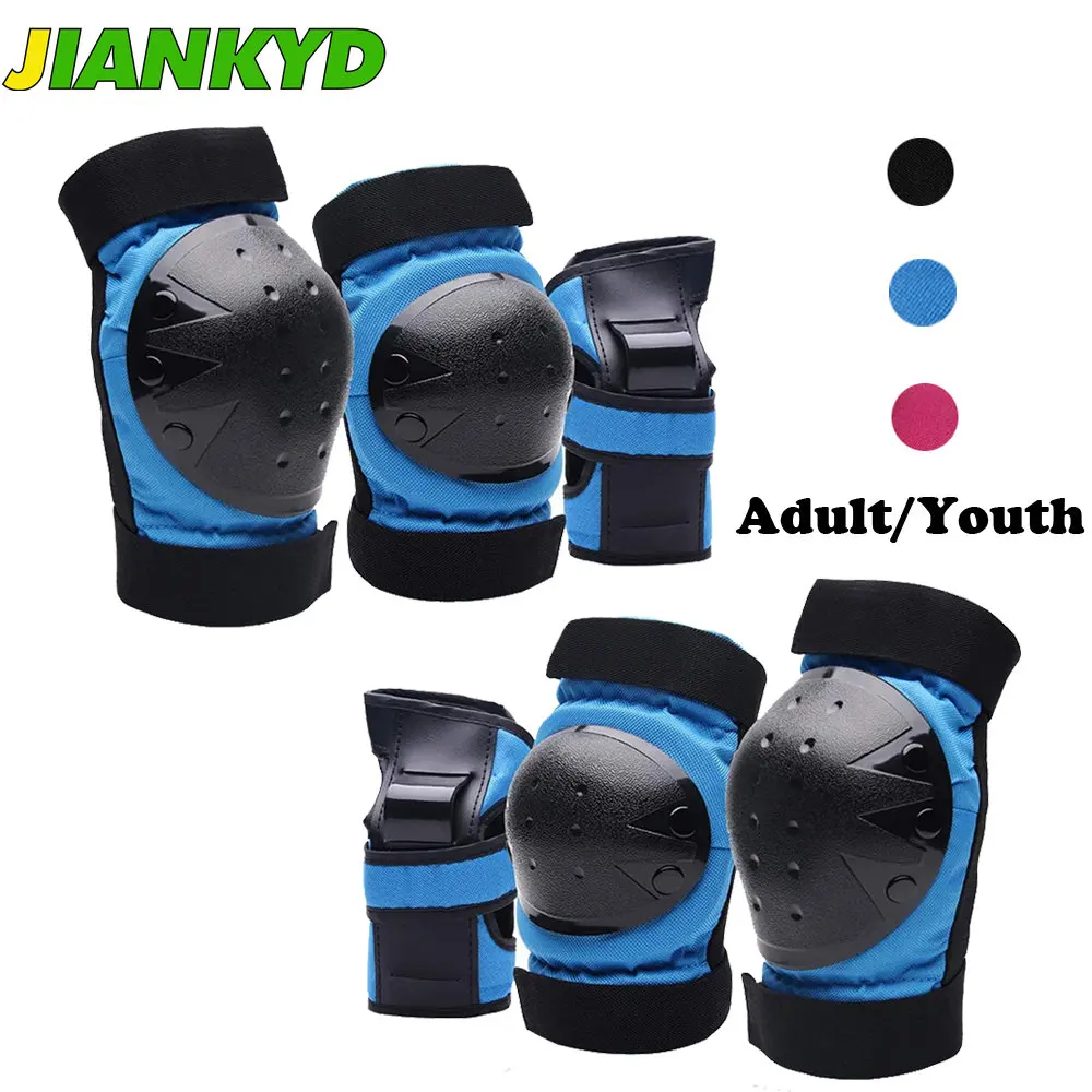 

Protective Gear Set For Adult/Youth Knee Pads Elbow Pads Wrist Guards for Skateboarding Cycling Bike BMX Bicycle Scootering