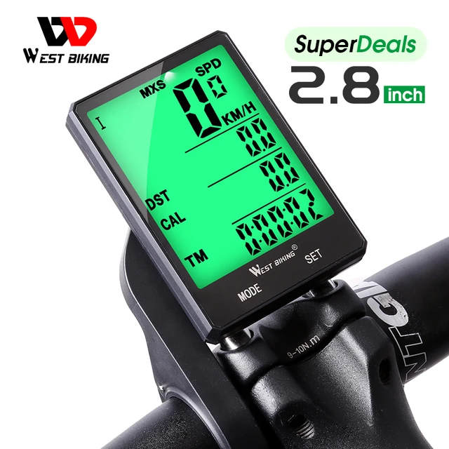 WEST BIKING 2.8 Computer da bicicletta a grande schermo impermeabile senza  fili cablato per Computer da bici tachimetro contachilometri cronometro da  ciclismo - AliExpress