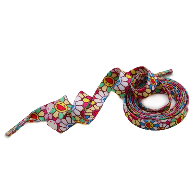 Coolstring 30Pairs/lot Sun Flowers Laces Heat Transfer Colorfule Tapes Classical Fashion Flat Ropes High Quality Cord Wholesale