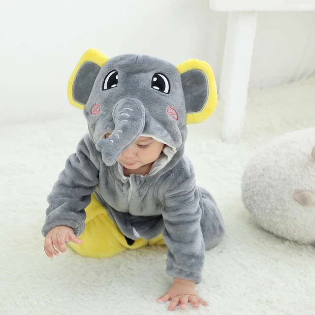 Traje de traje de elefante bebé recién nacido, traje de foto de