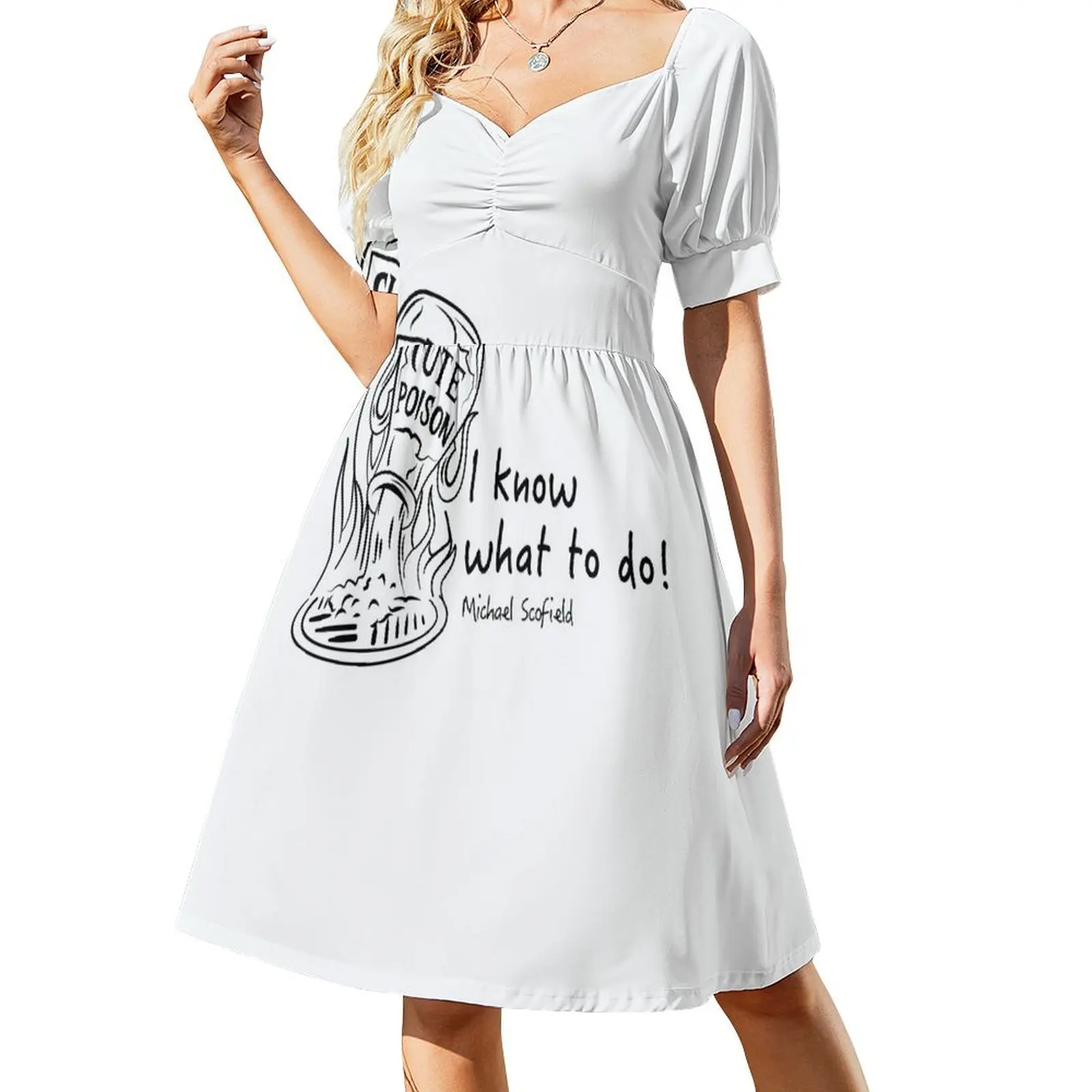 thumbnail image 1 of Prison Break-vestido lindo de manga corta con tatuaje de veneno vestidos de playa vestido de verano vestido de invitado de boda para mujer, 1 of 7