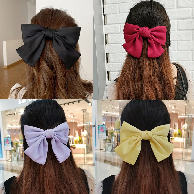 NEW Christmas Top Head Ponytail HairpinRed Plaid Fabric Bowknot French Hair Clips for Girls School Party Headwear Hairgrip Xmas