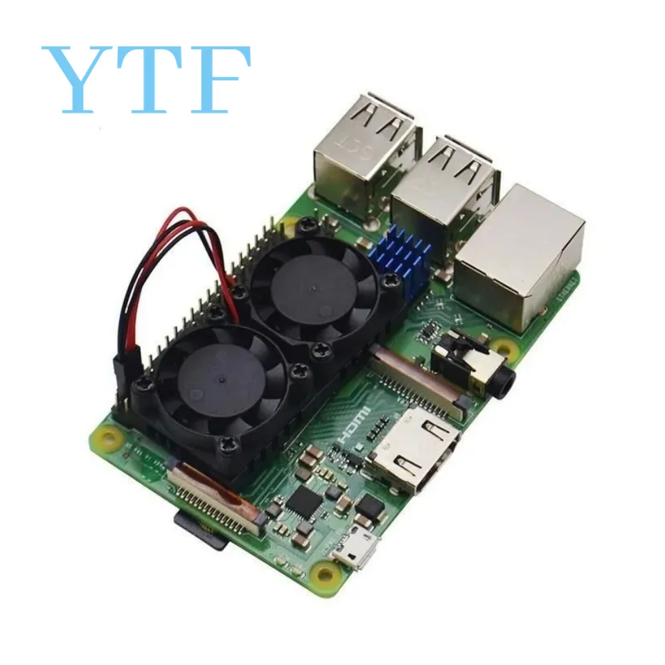 Raspberry Pi Cooler 1set Dual Fan Cooling System Module With Heat Sink For Raspberry Pi 4B 3B+