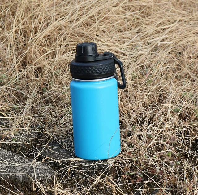 24 oz Insulated Water Bottle With Straw Lid & Spout Lid,Reusable Wide Mouth  Vacuum Stainless Steel Water Bottle