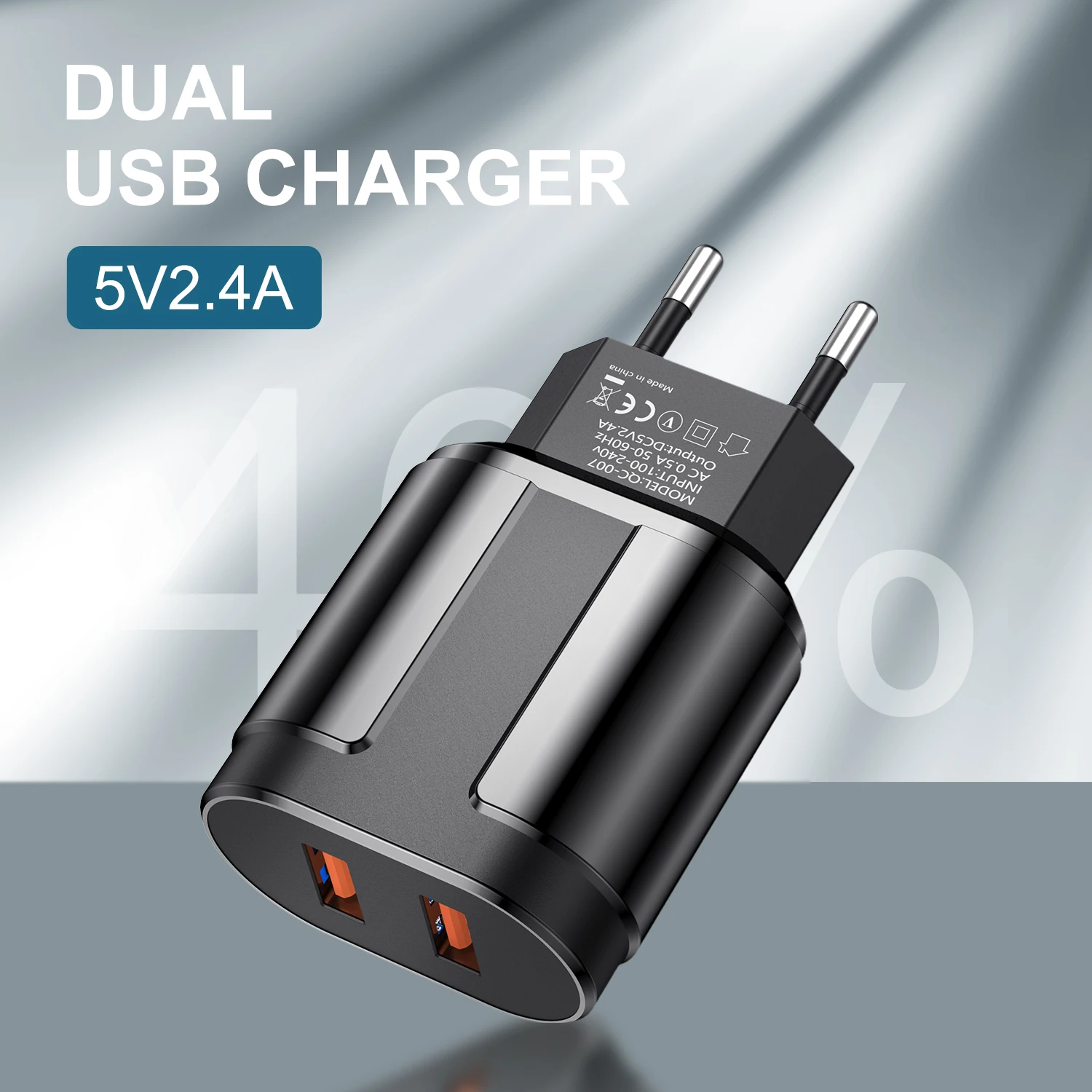 Dual Usb Charger White Eu Plug Usb Per Iphone 14 13 12 11 Pro Max Phone Usb A Ricarica Rapida Per Ipad Xiaomi Poco Adapter Travel