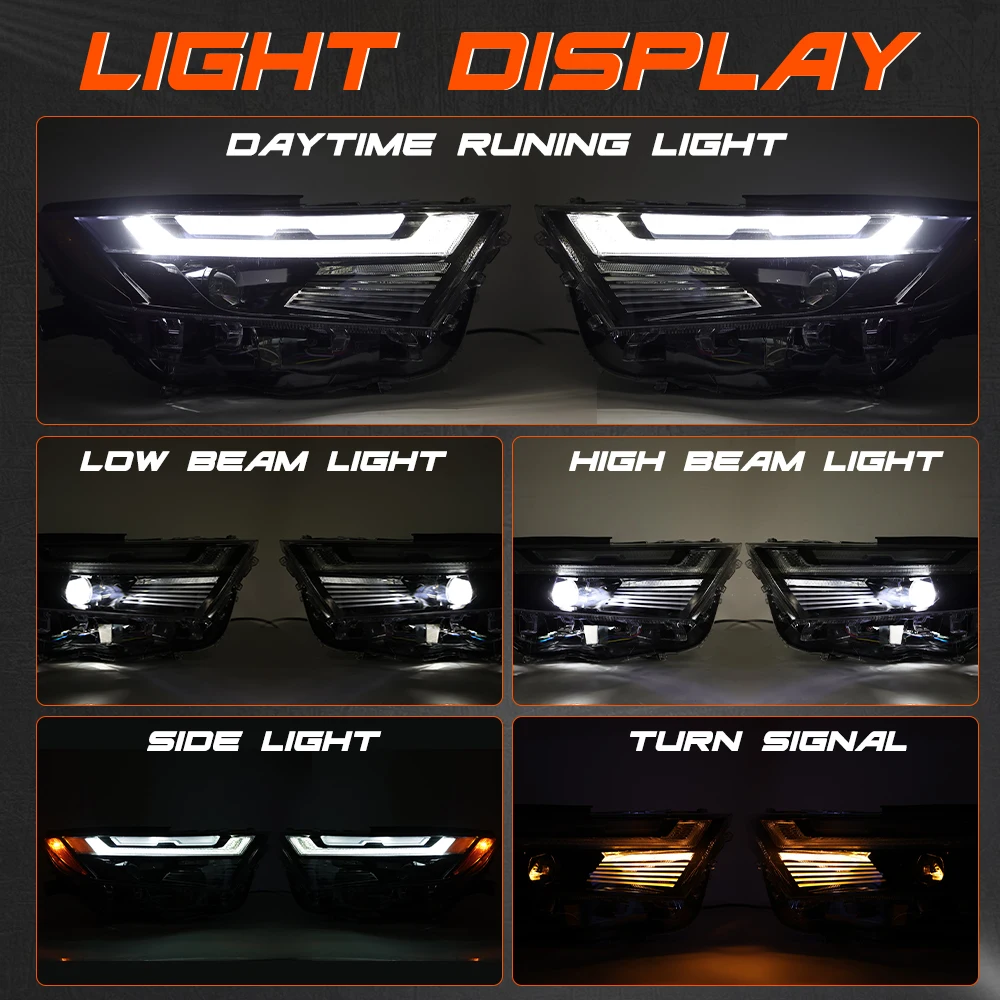 HWLMPS LED Headlights Assembly Compatible With 2019 2020 2021 2022 Toyota Rav4 XLE/Adventure/Limited/TRD, W/Halogen Turn Signal And Chrome Bezel, Replacement Headlamp Passenger Side,Plug And Play