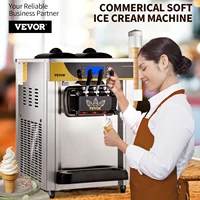 VEVOR Commercial Pre-cooling Unfreeze Ice Cream Maker 2200W Countertop Soft Serve Machine w/ 2x6L Hopper 2L Cylinder LCD Panel 2