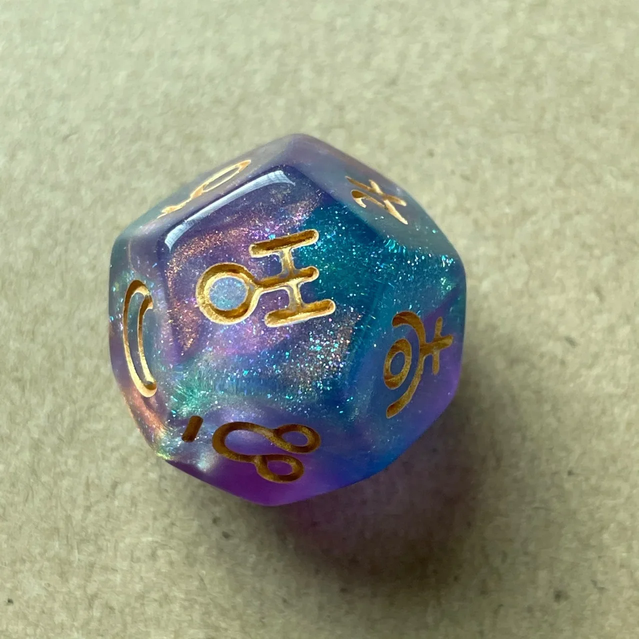 Astrological Dice 12 Sided Multicolor Constellation Dice for Party Game Astrology Tarot Constellation Divination 3pcs/lot