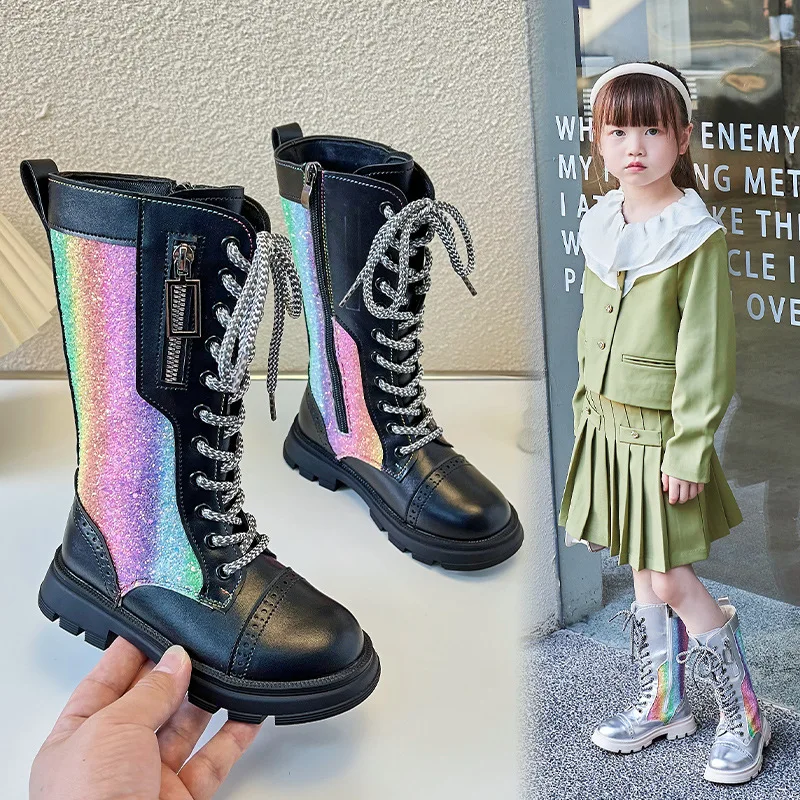 Stylische Winterstiefel Für Mädchen - Weiche Langstiefel Mit Gummi-Sohle