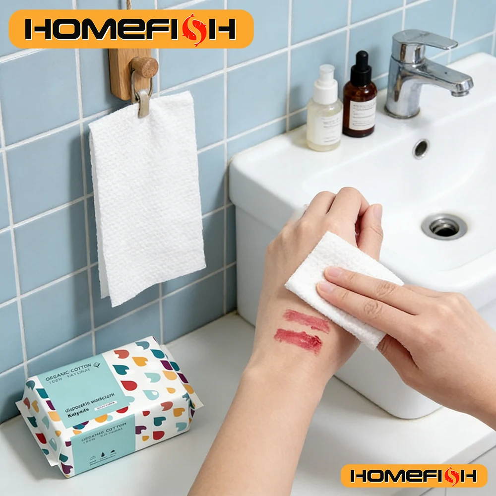 Soft Cotton Disposable Thick Face Towel - Dry Makeup Removing Cleanser Towelettes For Skin Care - 2