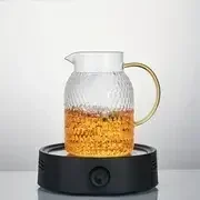 1pc glass pitcher with lid high borosilicate glass heavy duty water pitcher drink carafe for hot and cold beverges drinkware details 9