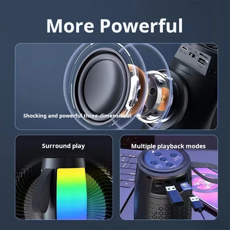 XIAOMI Portable Bluetooth Wireless Mini Speaker Support USB Disk TF Card Wireless Loudspeaker Box Home Karaoke Colour Light