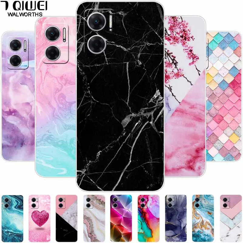 For Xiaomi Redmi 10 5G Case 6.58'' Clear Bumper Marble TPU Soft Funda Cover for Xiaomi Redmi10 5G Phone Cases Coque Silicone