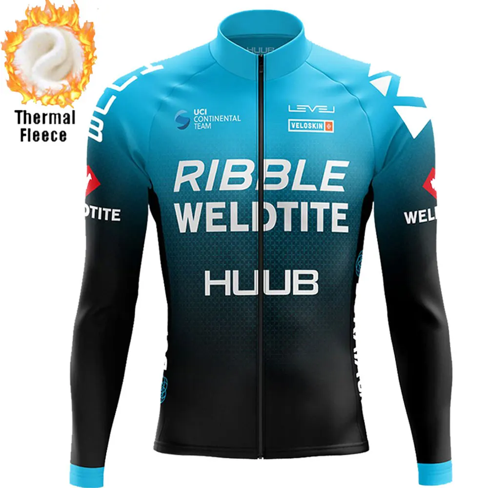 HUUB Long Sleeves Cycling Jersey 2022 Team Winter Thermal Fleece Bicycle Cycling Clothing Men's MTB Roupa Ciclismo Masculino