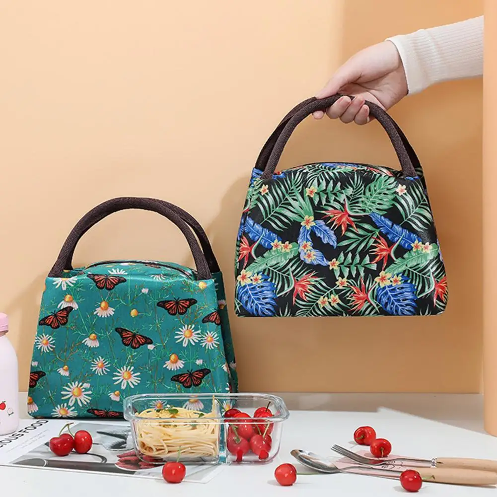 

Convenient Lunch Bag Large Capacity Portable Butterfly Print Insulation Bag Insulation Bag Bento Bag