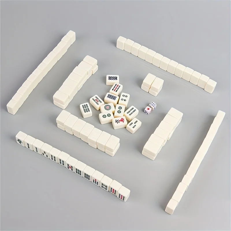 Compact Mahjong Set with Storage Box - 144 Tiles for Travel and Home Play 6