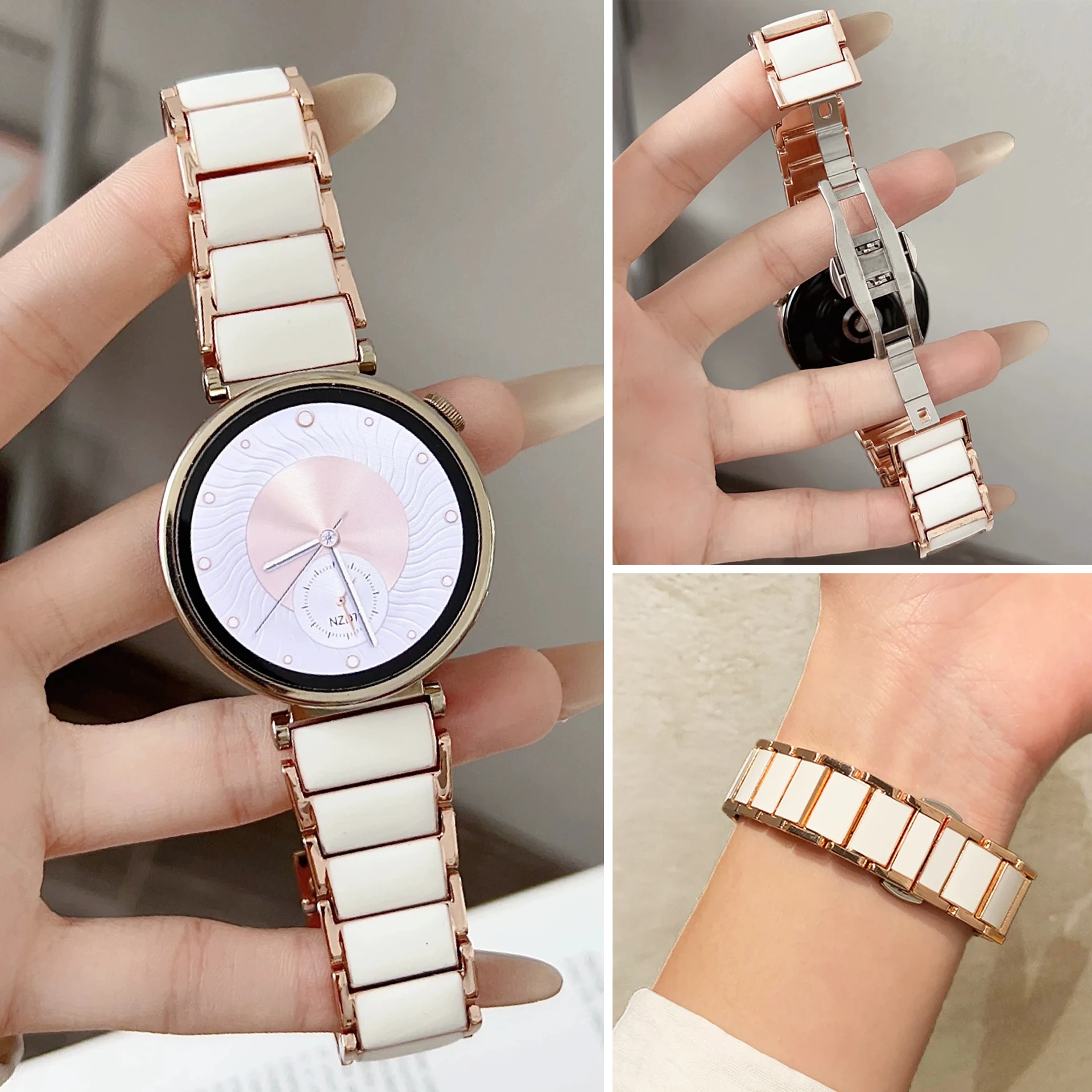 Elegant 18mm Ceramic Watch Strap Bracelet
