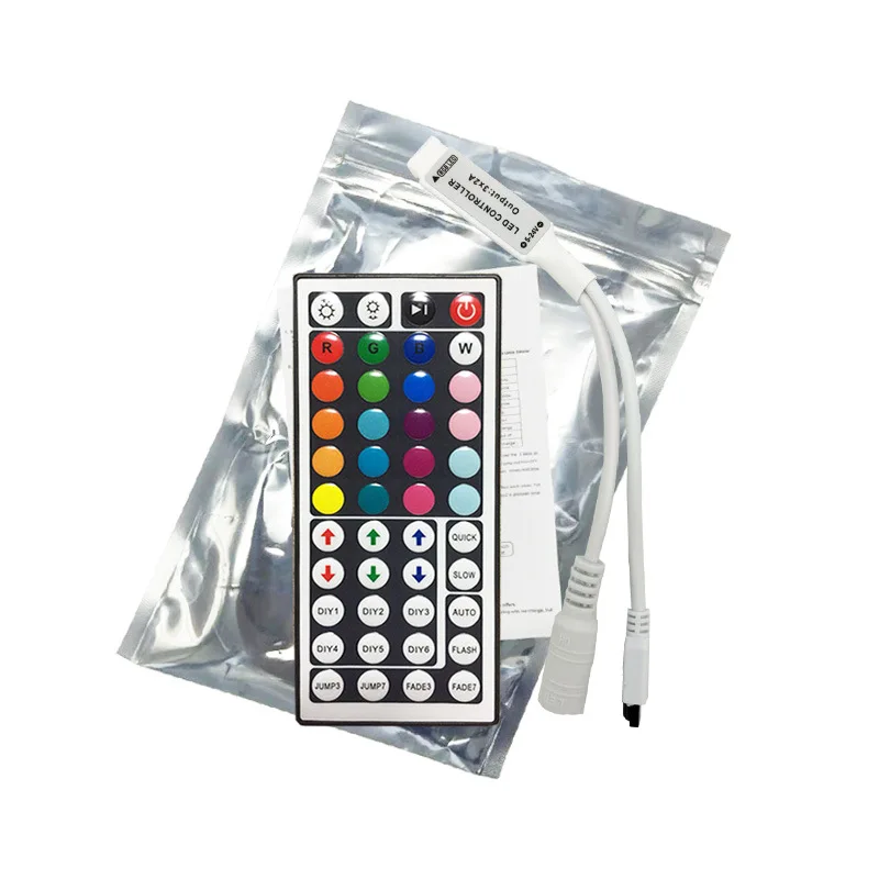 ตัวเลือกสินค้า ตัวควบคุมไฟ LED RGB 44 ปุ่ม รีโมทคอนโทรล หรี่ไฟ DC12V