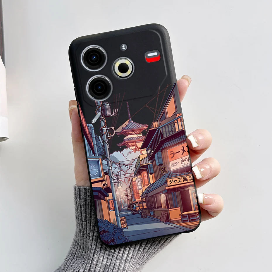 Luxury Marble Black Silicone Soft Phone Case - Elegant TPU Back Cover in 6.78