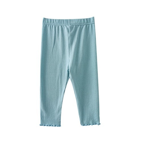 Summer New Children Slim Solid Color Pants Girls Breathable Cotton Elastic Leggings