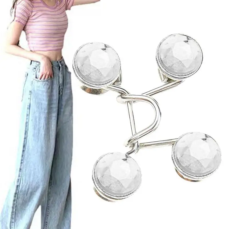 

Jeans Button-Pins Nail-Free Adjustable Waist Buckle Extender Pant Waist Tightener Jeans Tighten Waist Adjustment Button For