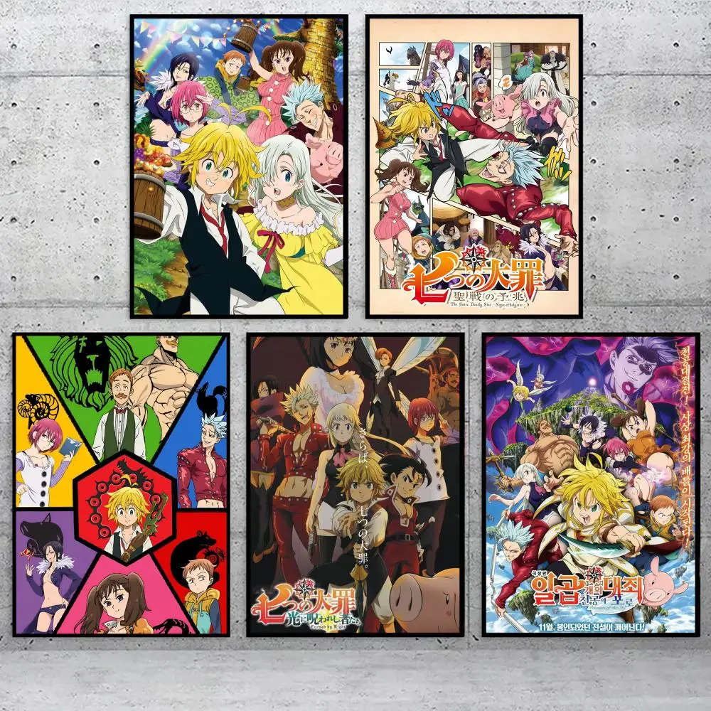 Stylish S-Seven D-Deadly Sins Decorative Poster for Home, Restaurant, and Office Wall Art