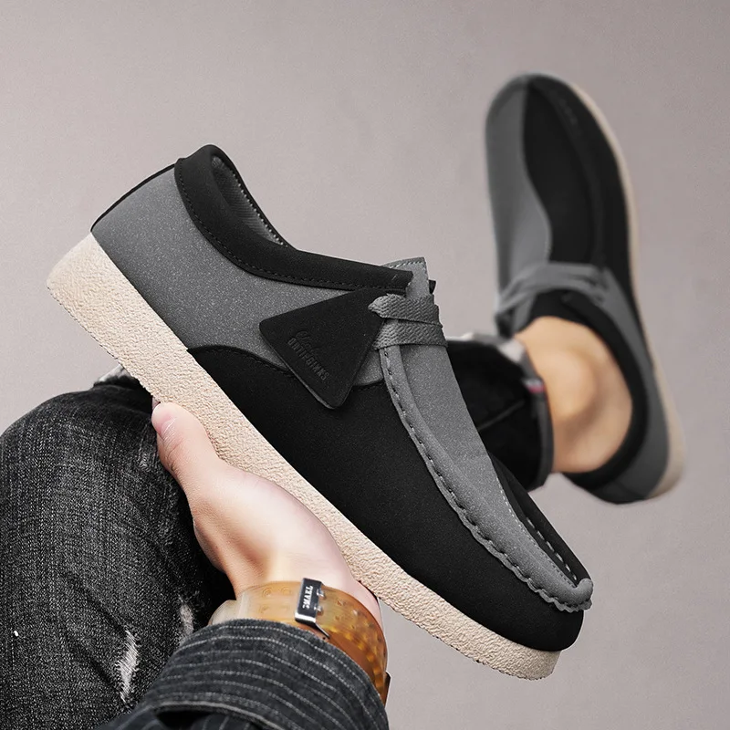 Retro Khaki Suede Loafers Man Comfortable Slip-on Casual Shoes For Men Fashion Lightweight Men's Designer Shoes chaussure hommes 4