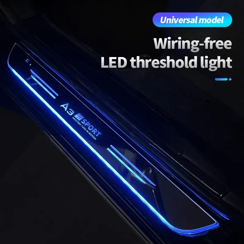 

Acrylic USB Power Moving LED Welcome Pedal Car Scuff Plate No-wiring Door Sill Pathway Light for Audi A3 Sport 8V 8P Accessories