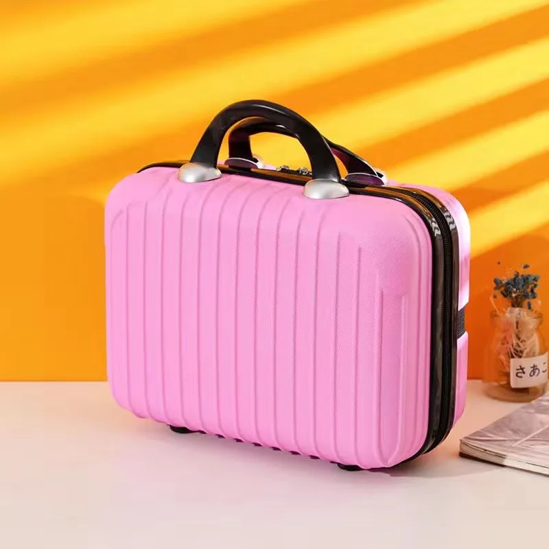 solid color 2020 new simple fashion portable shoulder small square bag messenger bag small fresh mini solid color female bag Luggage Organizer Female 14 inch Suitcase Women Simple Cosmetic Case Mini Box Portable Small Travel Bag Solid Color Storage Box