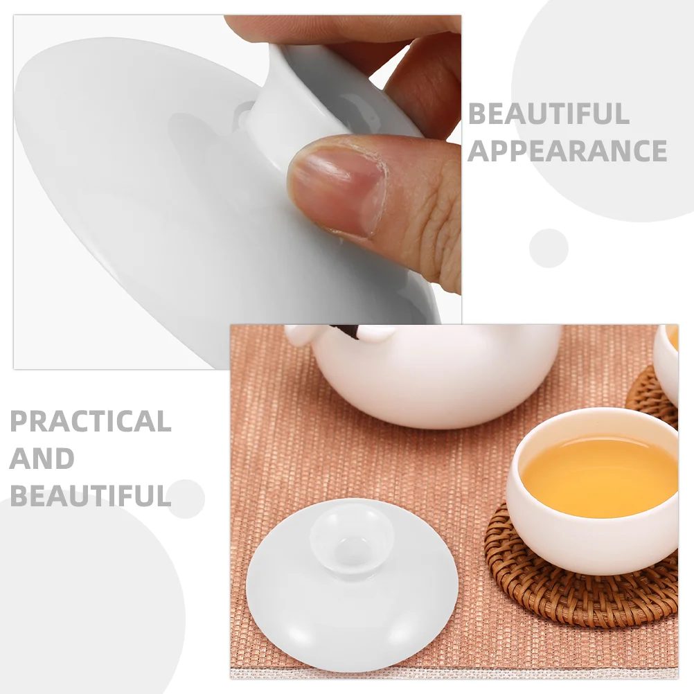 Replacement Ceramic Lid Porcelain Tea Bowl Teacup Covers Tea Cup Lids Mug Covers for Kitchen Dining Bar Teaware Sets Accessories