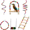 1pc Bird Cage Toys for Parrots Swing Chewing Training Toys Small Parrot Hanging Hammock Parrot Cage Bell Perch Toys Pet Supplies 3