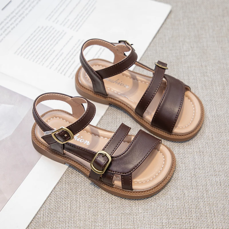 Girls Summer Hollow Out Woven Beach Sandals