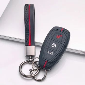 Custodia per Chiavi Auto in Silicone Metallizzato per Ford ST Line Fiesta Focus Mondeo Ecosport Kuga Puma Edge Escape - Accessori