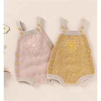 MILANCEL Nuovo Autunno Baby Body 0-18M Stile Sottile Ragazze Lavorato A Maglia Girasole Tuta Bambino Coreano Bretelle Un Pezzo 1