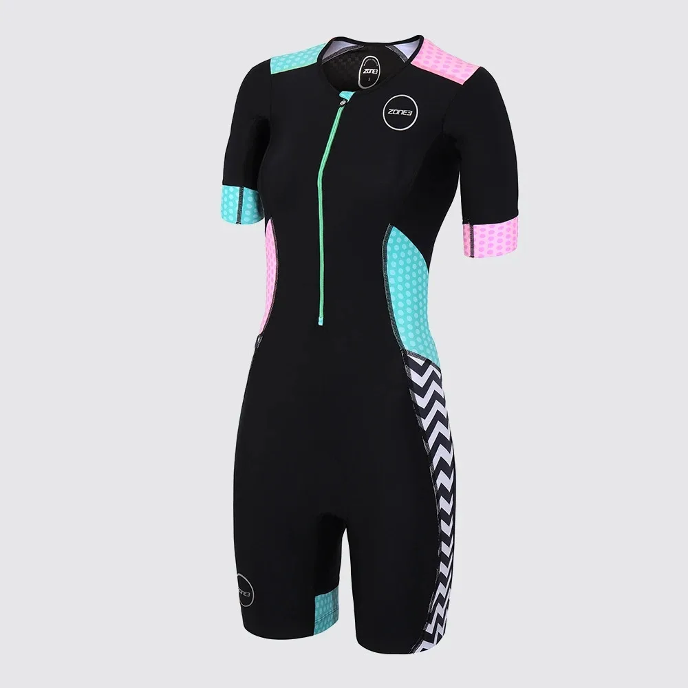 

Zone3 Summer Short Sleeve Cycling Jersey Skinsuit Triathlon Speed Trisuit Roupa Ciclismo Bike Team Riding 9D Comfort Jumpsuit