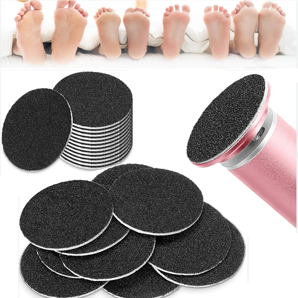 Foot Sanding Paper 50Pcs Round Pedicure Disc 80/120/180 Grits Replacement Self-Adhesive Foot Callus Remover