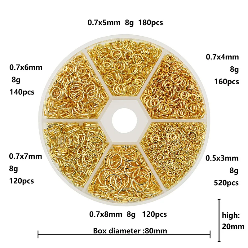 Gold-Plated Brass Jump Rings for Jewelry Making and Crafting