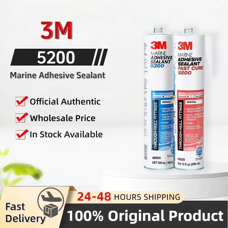 Original 3M 5200 Marine Adhesive Sealant White Polyurethane Waterproof Sealant for Boats and RVs 88ML/295ML