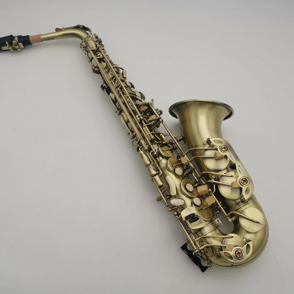 Retro Classic Mark Vi Aggiornamento Della Struttura Originale Sassofono Contralto A Doppia Costola Rame Antico Smerigliato Mestiere Professionale Sax