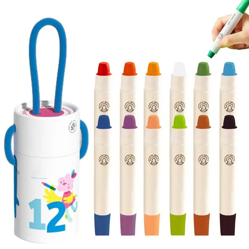 

KidsCrayons Set Of 12 Toddler Doodling Smooth Coloring Crayons Developmental Toys Coloring Pencils For Nursery School Children's