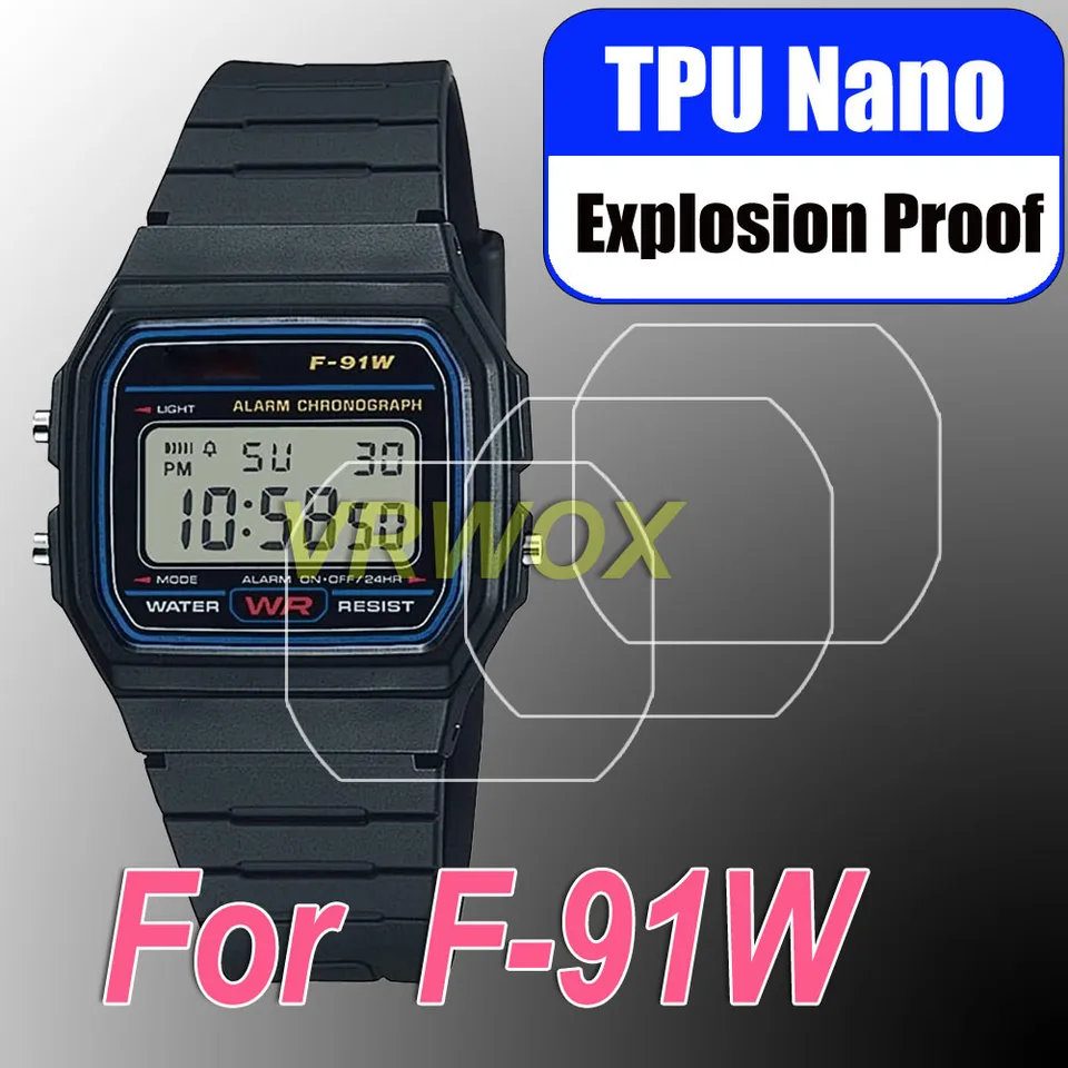thumbnail image 2 of Casio Mdv VRWOX 3-Pcs TPU Screen Protector For F-91 F-91W F91W-1 Watch, Full Coverage Screen Protector HD Clear Anti-Bubble And Anti-Scratch For(F- 91W Vintage Casio 2 of 11