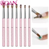 BQAN Size#2-8 Kolinsky Nail Brush Kolinsky Sable Acrylic Nail Brush Crimped With Cap Pink Handle Manicure Sculpting Nails Tool 4