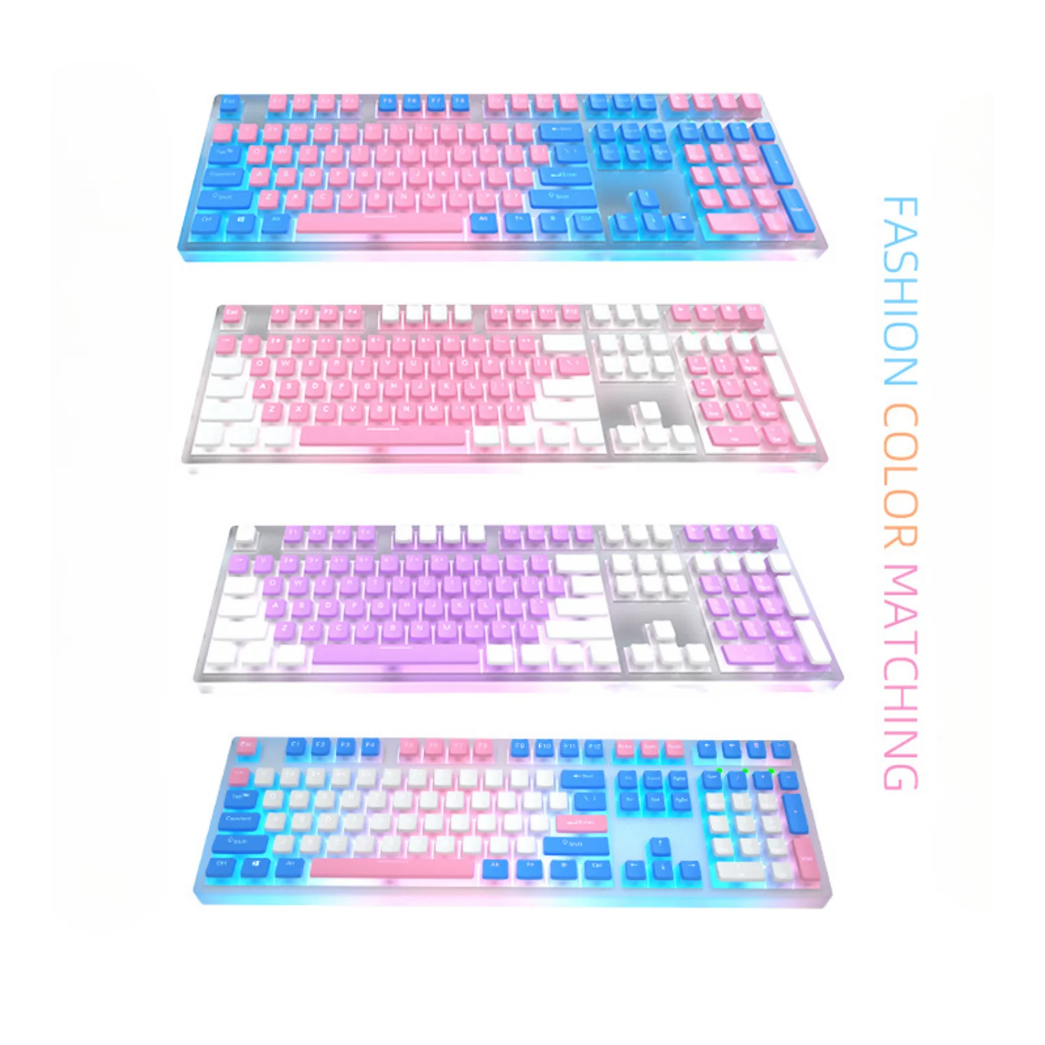 

Double Skin Milk Pudding Series Translucent OEM Keycaps PBT Large Set for Mechanical Keyboards