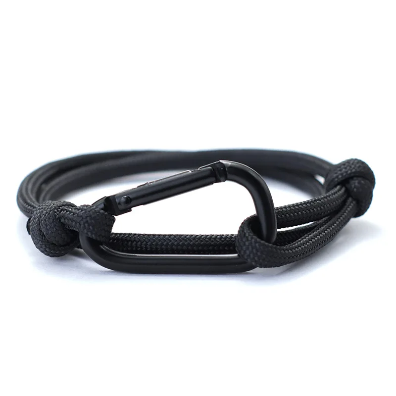 Handmade Paracord Bracelet for Men with Black Carabiner