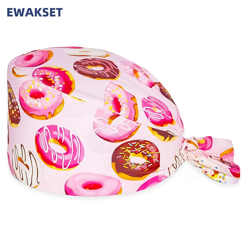 Scrub Cap New Soft Cap Cotton Adjustable Cartoon Scrubs Hats lab Working Surgicals hat pharmacy Dentist Nursing accessories Scrub Caps