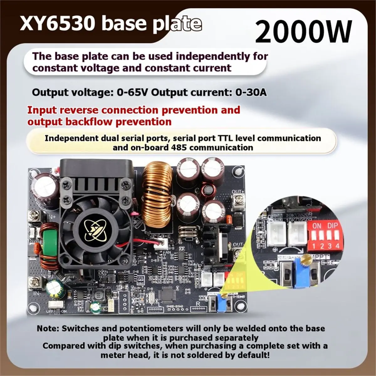 (A23G) XY-6530S CNC DC 조정 가능한 조정 전원 공급 장치 정전압 및 정전류 모듈 65V/30A/2000W