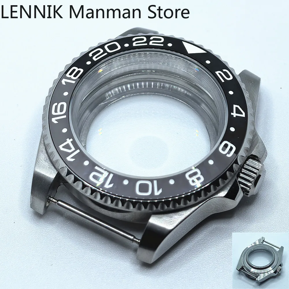 40mm Black PVD Watch Case with Transparent Back Glass