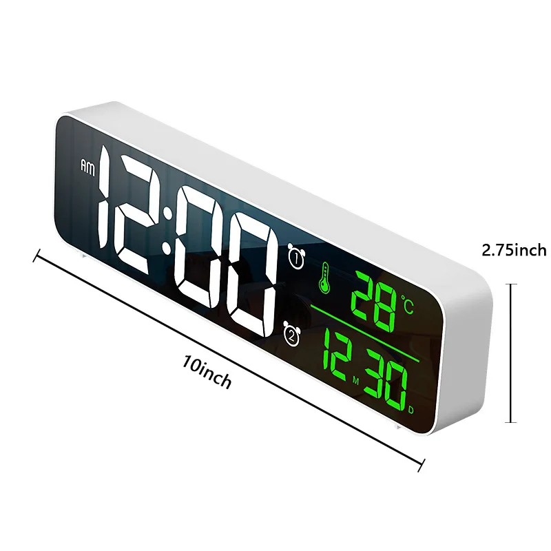 LEDdijitalduvarsaatiscaklkhaftatarihekranayarlanabilir